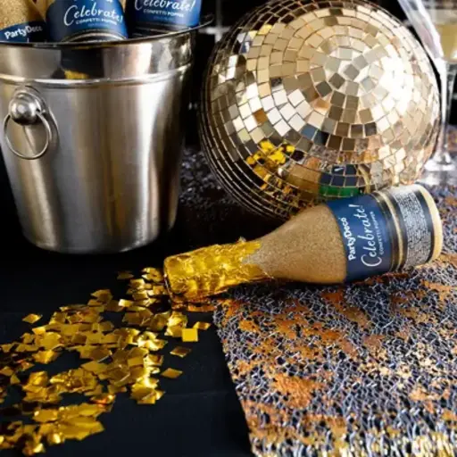 [PARTUKSZ20-019] Canon à confettis dorés - 20 cm