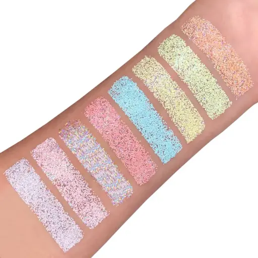 Paillettes pastel fines en pot