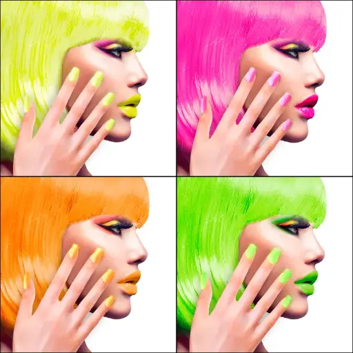 Faux ongles néon auto-adhésifs