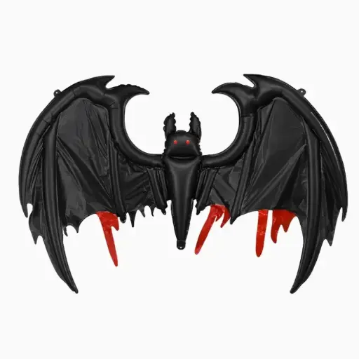 [PARFB298-010] Ballon en aluminium Chauve-souris, 120x81 cm, noir