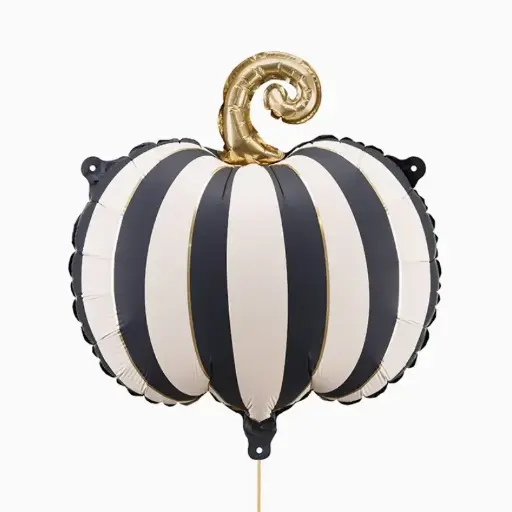 [PARFB305] Ballon citrouille rayée 18" noir et blanc