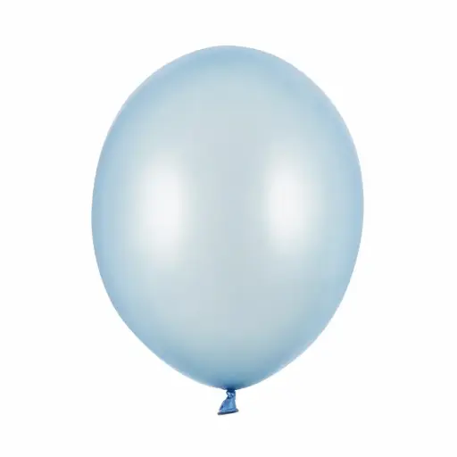 [PARSB14M-011-50] 50 ballons latex 30 cm bleu bébé métallisé