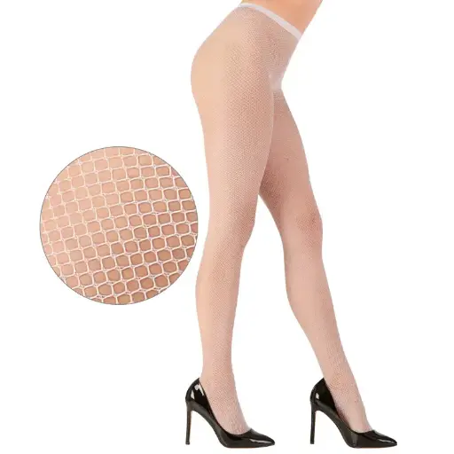 Collant résille blanc