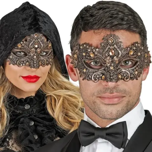 [WID08491] Masque dentelle bronze