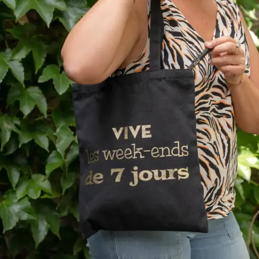 [SAN9384/0-11] Tote bag noir Retraite