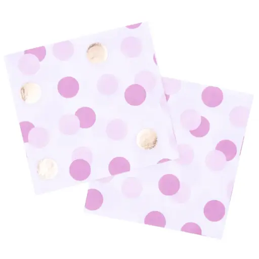 [ABC15933] 16 Serviettes Pink & Gold Dots – Qualatex