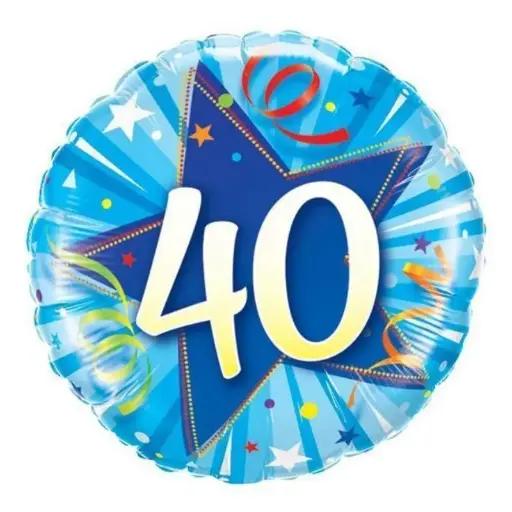 [ABC30244] Ballon rond 40 ans bleu 