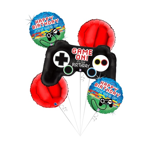 [ABCSET35020-P] Bouquet de ballons anniversaire jeux vidéos