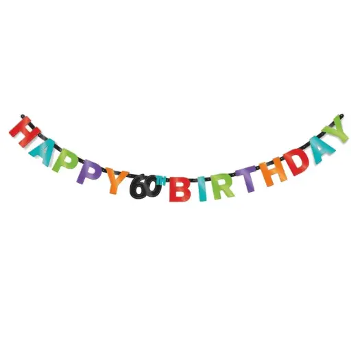 [AMS120092] 60th Birthday foil lettre banners