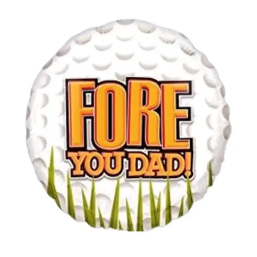 [AMS1732701] Ballon alu balle de golf "Fore you Dad!" 18"/45cm