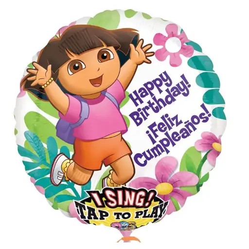 [AMS2170801] Ballon chantant Dora - Bday / Cumpleanos 28"