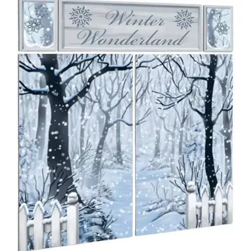 [AMS670699] 5 DECORATIONS MURALES GEANTES - WINTER WONDERLAND