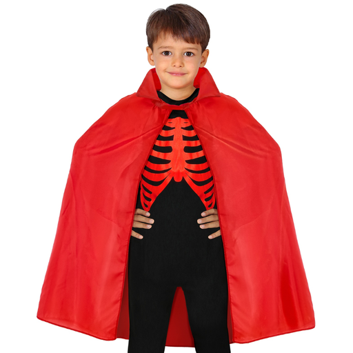 [WID3581R] Cape rouge de diable enfant