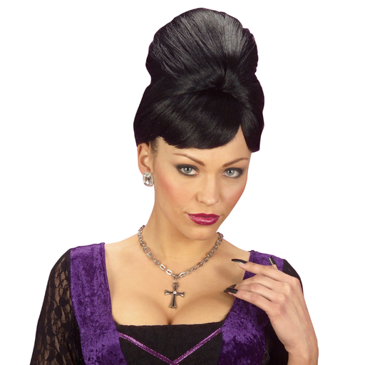 [WID7110N] Collier croix gothique argent et noir