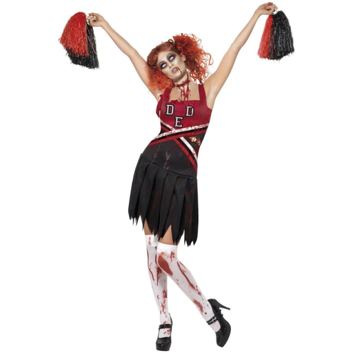 COSTUME POMPOM GIRL HORREUR ROUGE ET noiur