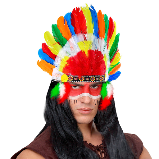 [WID3081L] indien coiffe adulte courte - Ref : WID3081L