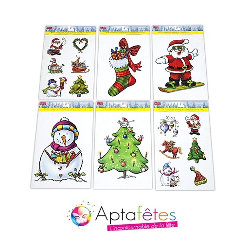 [APT6401] Décoration virostatique de Noël - 6 modèles assortis