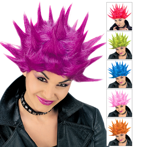 [WIDN6237] Perruque techno néon - 6 couleurs ass.