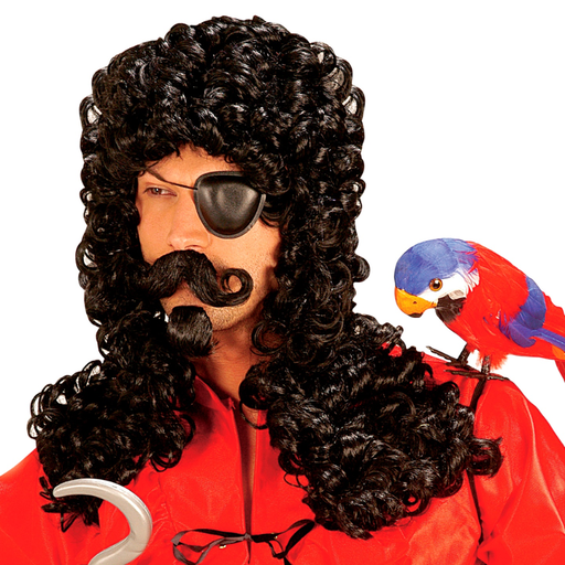 [WID6200H] Perruque de Capitaine avec moustache et barbiche