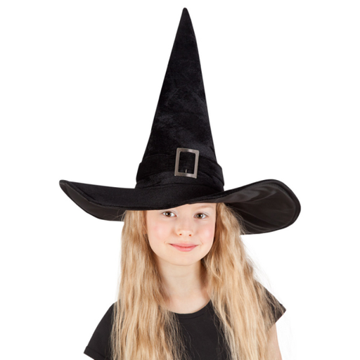 [BOL00157] chapeau sorcière velours noir 54 cm