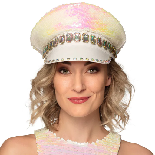 [BOL33021] Casquette à sequins réversibles blanc/irisé