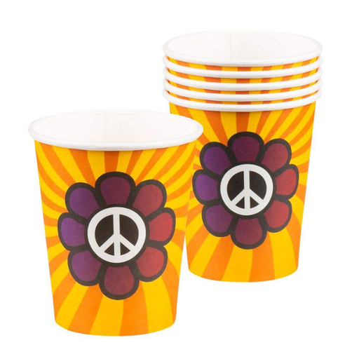 [BOL44531] 6 Gobelets Peace and Love Hippie