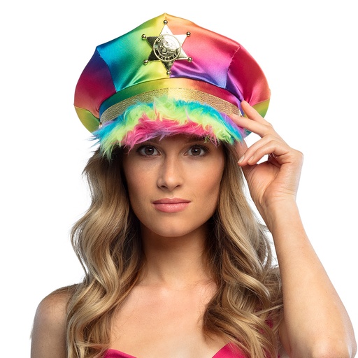 [BOL44762] Casquette Rainbow Sheriff (avec fourrure)