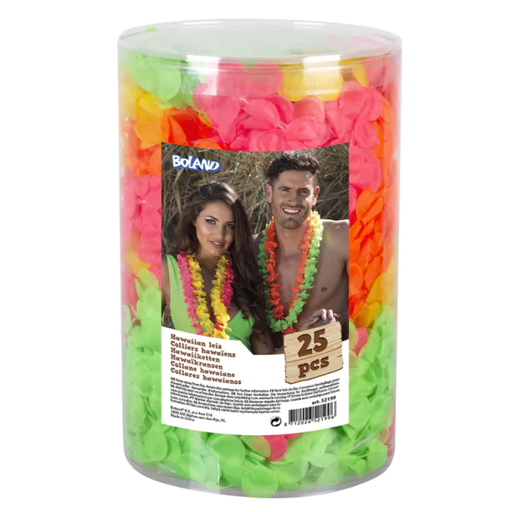 [BOL52199] Set 25 Colliers hawaiiens fluo