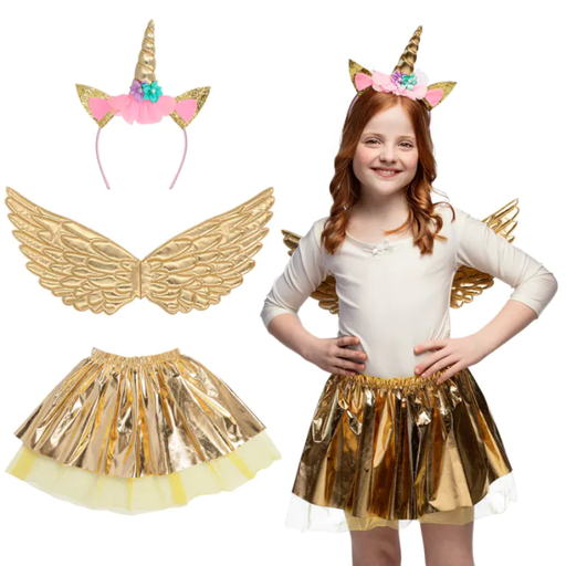 [BOL52879] Set Fée Licorne or (tiare, ailes et tutu)