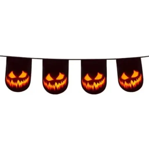 [BOL72300] Guirlande Fanions Creepy Pumpkin 6 m