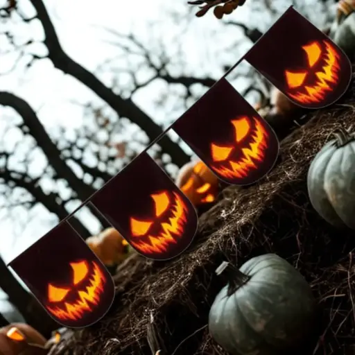 [BOL72300] Guirlande Fanions Creepy Pumpkin 6 m