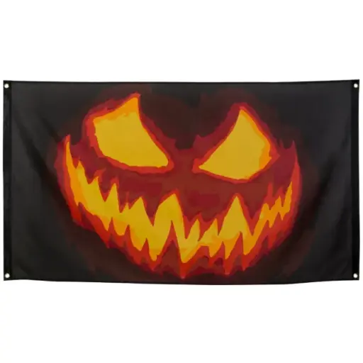 [BOL72301] Drapeau polyester Creepy Pumpkin