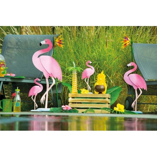 FLAMANT ROSE FEUTRINE 14X6X36CM