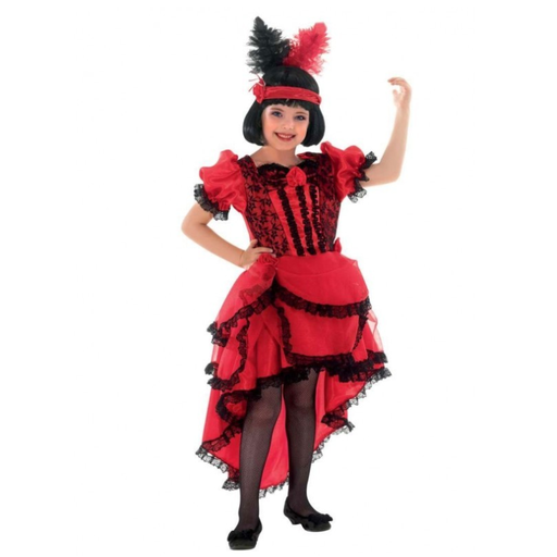 [CLO06312] Déguisement de cabaret rouge pour fille 
