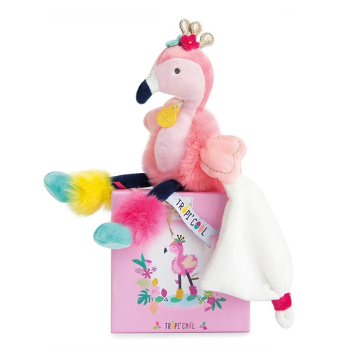 [DC3281] Pantin avec doudou petit modèle 20 cm - Flamant rose