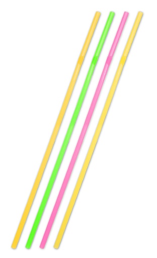 Pailles géantes fluo, paquet de 25