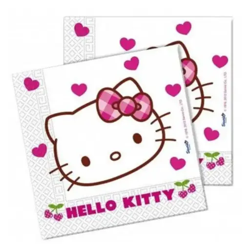 [JAC3260081794] 20 serviettes Hello Kitty 33x33cm