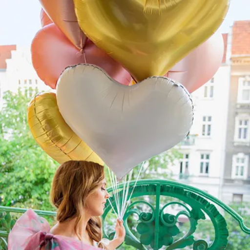 [PARFB141-008] Ballon cœur blanc 75 cm