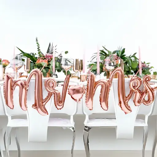 [PARFB30M-019R] Ballon Alu "Mr & Mrs" Rose Gold - 69 x 125 cm