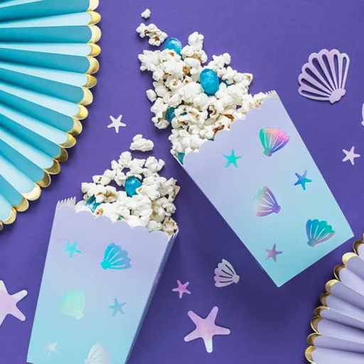 [PARPOP10] Boîtes à pop corn Sirène - Lot de 6