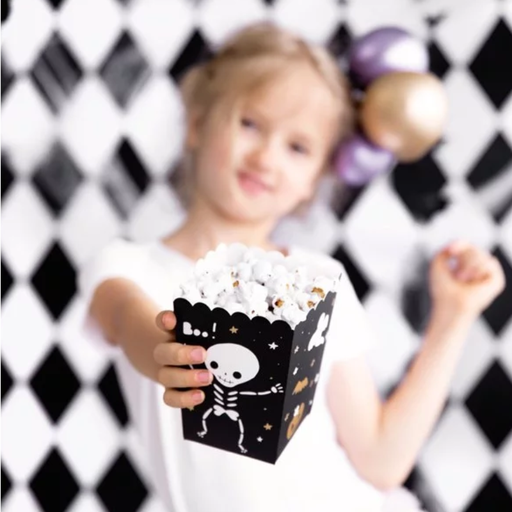 [PARPOP13] Boîtes pour pop-corn BOO!, mélange, 7x7x12.5cm