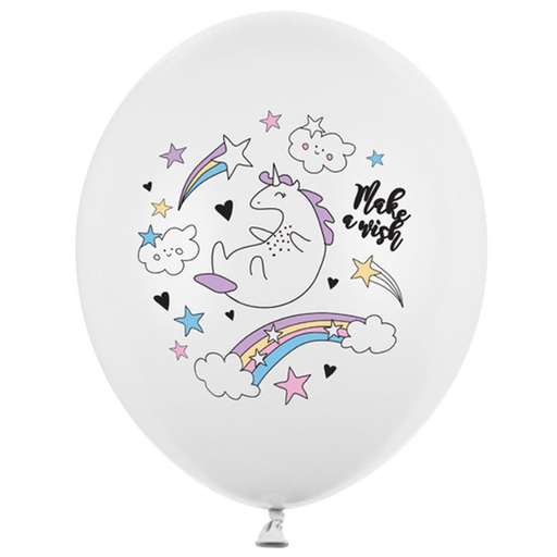 50 Latex Balloons 30 cm Unicorn - Make a Wish