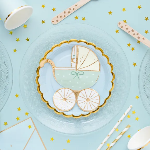 [PARSPK29-011T] 20 Serviettes poussette bleu