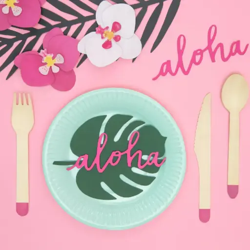 [PARWSP3] 6 Marque-places feuille de monstera - Aloha 