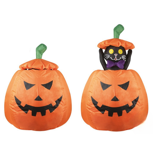 [PCL91470] Citrouille gonflable avec chat - lumineux et animé