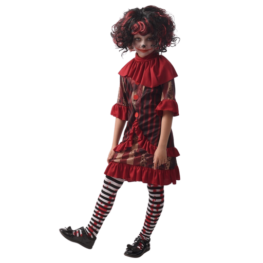 Costume clown diabolique - enfant fille - 5/6 ans