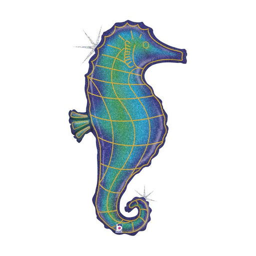 [PMS35951GH] Ballon Hippocampes paillettes holographiques