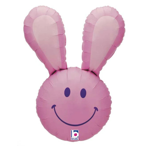 [PMSG15355P-P] Ballon tête de lapin rose souriant 37"/93 cm - Grabo
