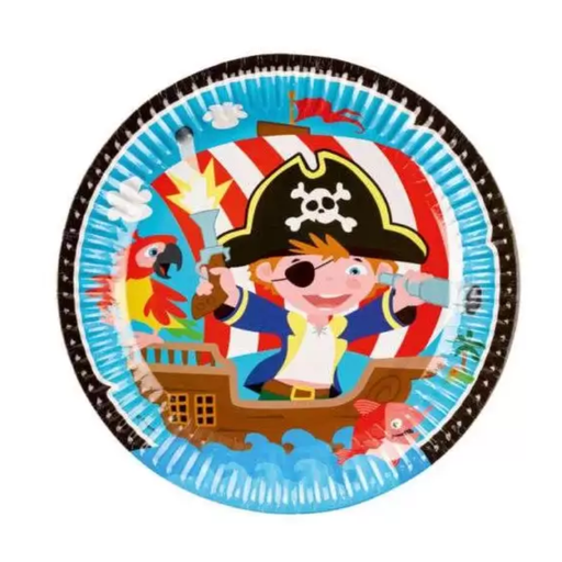 [AMS9902120] ﻿8 Assiettes Pirate ﻿