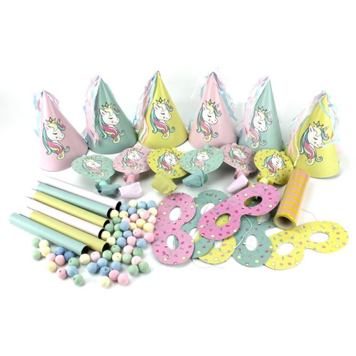[COT21402LIC] Boîte à Cotillons Licorne pour 6 personnes 
